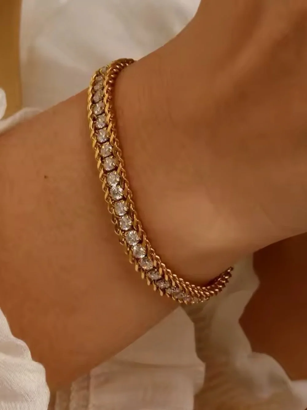 Stainless Steel Jewelry Tennis Chain Women Bracelet